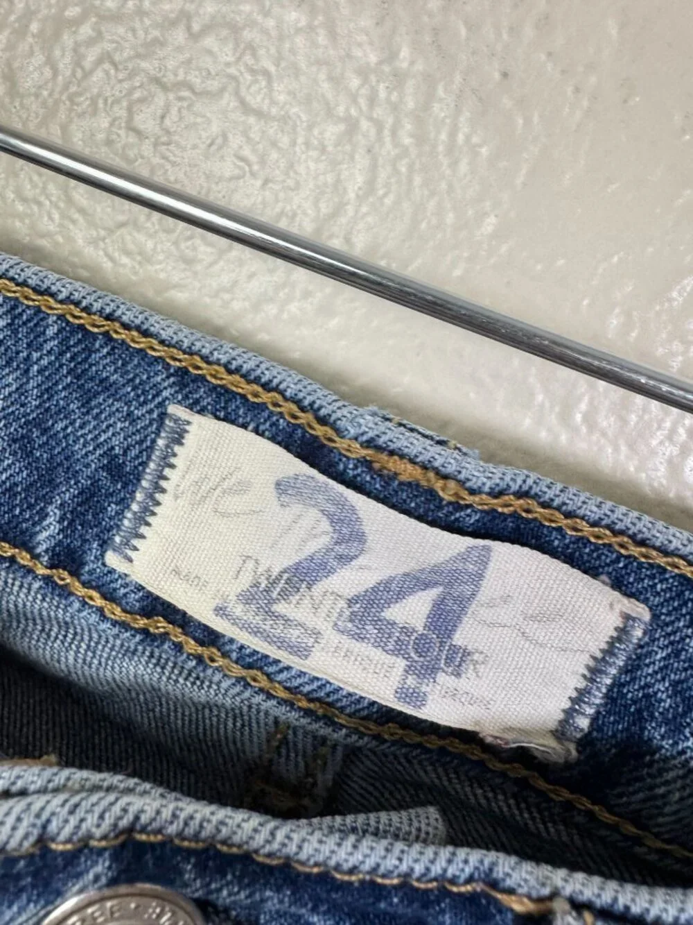 Free People French Girl Flare Jeans size 24 Blue Denim Western Cowgirl Country